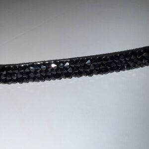 Swarovski bling crystal Black Adjustable choker Necklace with Silver Accent